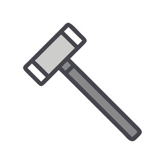 Mallet icon illustration on a black background design