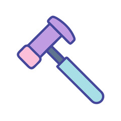 Colorful Hammer Tool Icon on Black Background