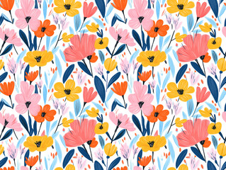 Bold blossom and foliage create a striking seamless design