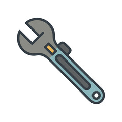 Adjustable Wrench Cartoon Illustration for Mechanics and Repairs