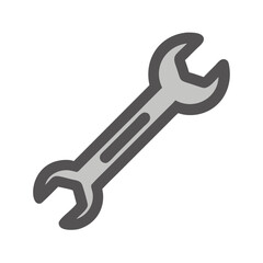 Isolated wrench vector icon for construction and repair