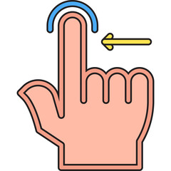 Drag Left single vector illustration icon