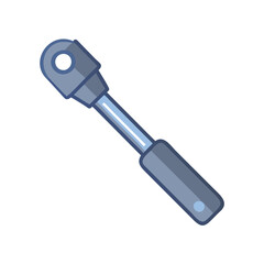 Blue mechanical gas spring on black vector illustration