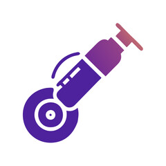Gradient Angle Grinder Icon, Power Tool on Black