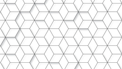 White 3d cube square seamless geometric shape decoration creative wallpaper . modern seamless art style fabric  design .