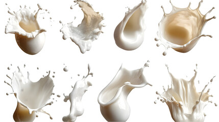 Naklejka premium Milk Splash Collection with Creamy Texture.