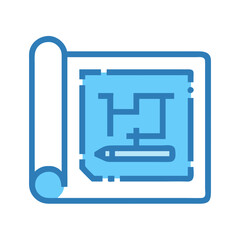  Construction Blueprint Plan Icon for Projects