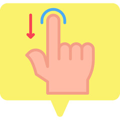 Obraz premium Drag Down single vector illustration icon