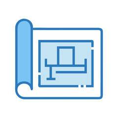  Stylish Blueprint Plan Icon for Construction