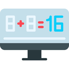 Math in Computer single vector illustration icon