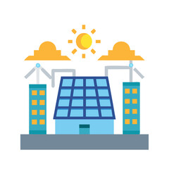 Fototapeta premium Stylish Solar Panel Icon for Builders