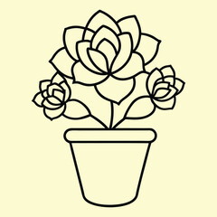 Simple minimalist flower line art