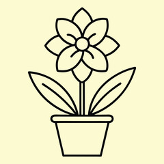 Simple minimalist flower line art