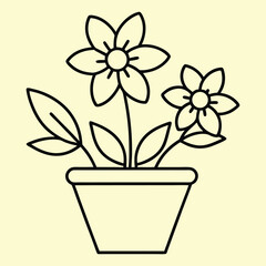 Simple minimalist flower line art