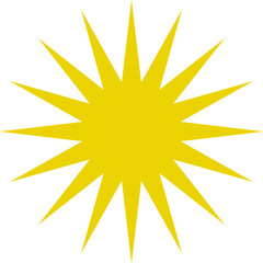 Sun icon. Yellow sun star icons or logo collection. Summer, sunlight, sunset, sunburst.