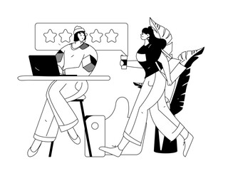 Flat vector illustration of business people operating work scene
