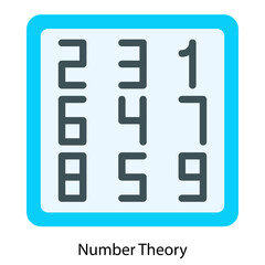 Number Theory single vector illustration icon