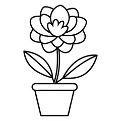 Simple minimalist flower line art