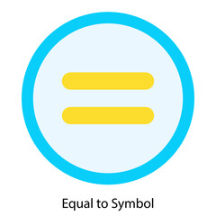 Equal to Symbol single vector illustration icon