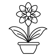 Simple minimalist flower line art
