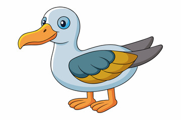Cute Bird Vector Line Art – Cartoon Clipart Animal Logo Icon on White Background