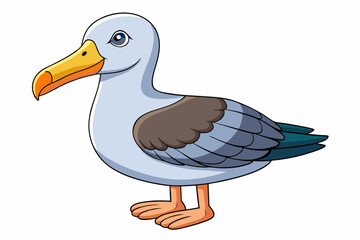 Cute Bird Vector Line Art – Cartoon Clipart Animal Logo Icon on White Background