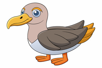 Cute Bird Vector Line Art – Cartoon Clipart Animal Logo Icon on White Background