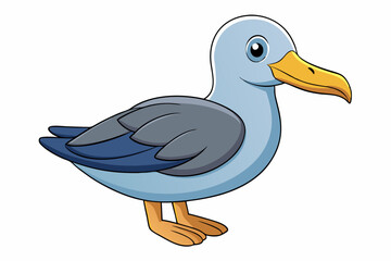 Cute Bird Vector Line Art – Cartoon Clipart Animal Logo Icon on White Background