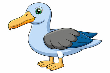 Cute Bird Vector Line Art – Cartoon Clipart Animal Logo Icon on White Background