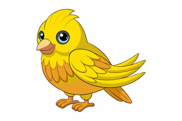 Cute Bird Vector Line Art – Cartoon Clipart Animal Logo Icon on White Background