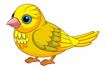 Cute Bird Vector Line Art – Cartoon Clipart Animal Logo Icon on White Background