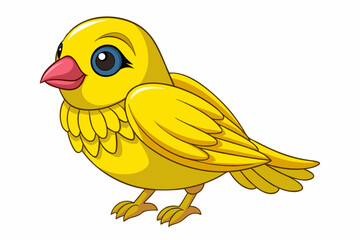 Cute Bird Vector Line Art – Cartoon Clipart Animal Logo Icon on White Background