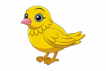 Cute Bird Vector Line Art – Cartoon Clipart Animal Logo Icon on White Background