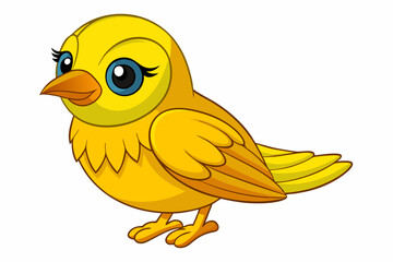 Cute Bird Vector Line Art – Cartoon Clipart Animal Logo Icon on White Background