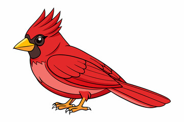 Cute Bird Vector Line Art – Cartoon Clipart Animal Logo Icon on White Background