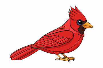 Cute Bird Vector Line Art – Cartoon Clipart Animal Logo Icon on White Background