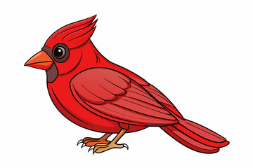 Cute Bird Vector Line Art – Cartoon Clipart Animal Logo Icon on White Background