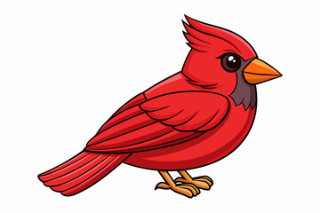 Cute Bird Vector Line Art – Cartoon Clipart Animal Logo Icon on White Background