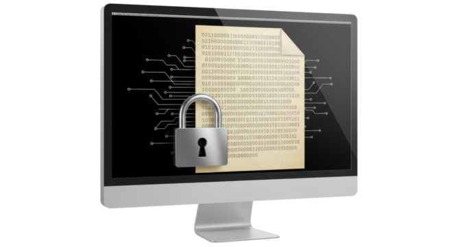 Isolated Monitor with Secure File Symbolizing Data Privacy