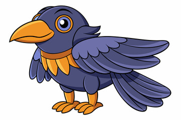 Cute Bird Vector Line Art – Cartoon Clipart Animal Logo Icon on White Background