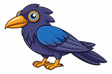 Cute Bird Vector Line Art – Cartoon Clipart Animal Logo Icon on White Background