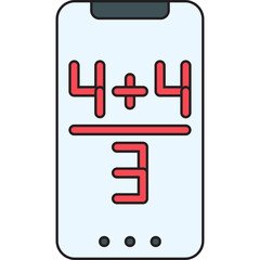 Studying Math on Mobile single vector illustration icon