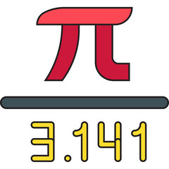 Value of Pi single vector illustration icon