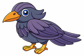 Cute Bird Vector Line Art – Cartoon Clipart Animal Logo Icon on White Background