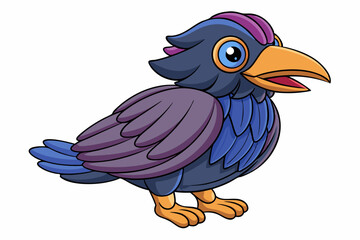 Cute Bird Vector Line Art – Cartoon Clipart Animal Logo Icon on White Background