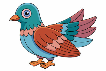 Cute Bird Vector Line Art – Cartoon Clipart Animal Logo Icon on White Background