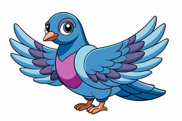 Cute Bird Vector Line Art – Cartoon Clipart Animal Logo Icon on White Background