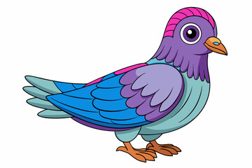 Cute Bird Vector Line Art – Cartoon Clipart Animal Logo Icon on White Background