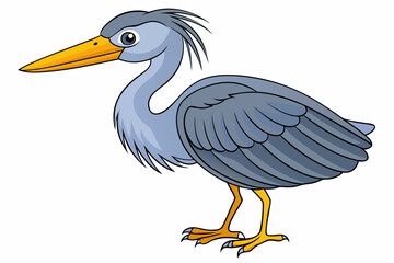 Cute Bird Vector Line Art – Cartoon Clipart Animal Logo Icon on White Background
