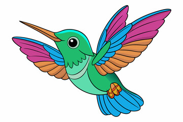 Cute Bird Vector Line Art – Cartoon Clipart Animal Logo Icon on White Background